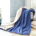 Hot portable custom logo fashion flannel throw blanket